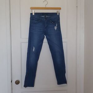 Flying Monkey Women's Cropped Ankle Zip Skinny Jean Size 26